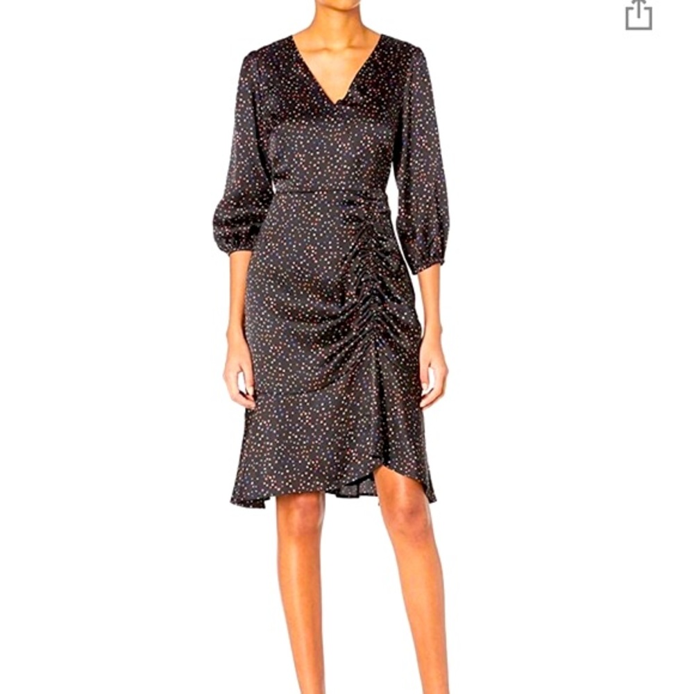 NWT💥Sam Edelman Colorful Dot Ruched Skirt Dress💥 - Picture 1 of 2